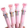 Ten-color Ballpoint Pen Girl Heart Cartoon Press Multi-color Pen Multi-function Color Handbook Pen Creative Cute Pen