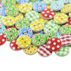 100Pcs Checker Dots Mixed Round Shape Buttons DIY Craft for Scrapbooking