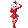 Christmas Princess Lingerie: Sexy Mesh Cutout Role Play Set with Stockings