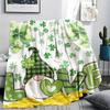 St.Patrick's Day Green clover Print Flannel Blanket,High quality Comfortable for All Seasons,Home Decor,Warmth and Comfort,Perfect for Christmas Gifts