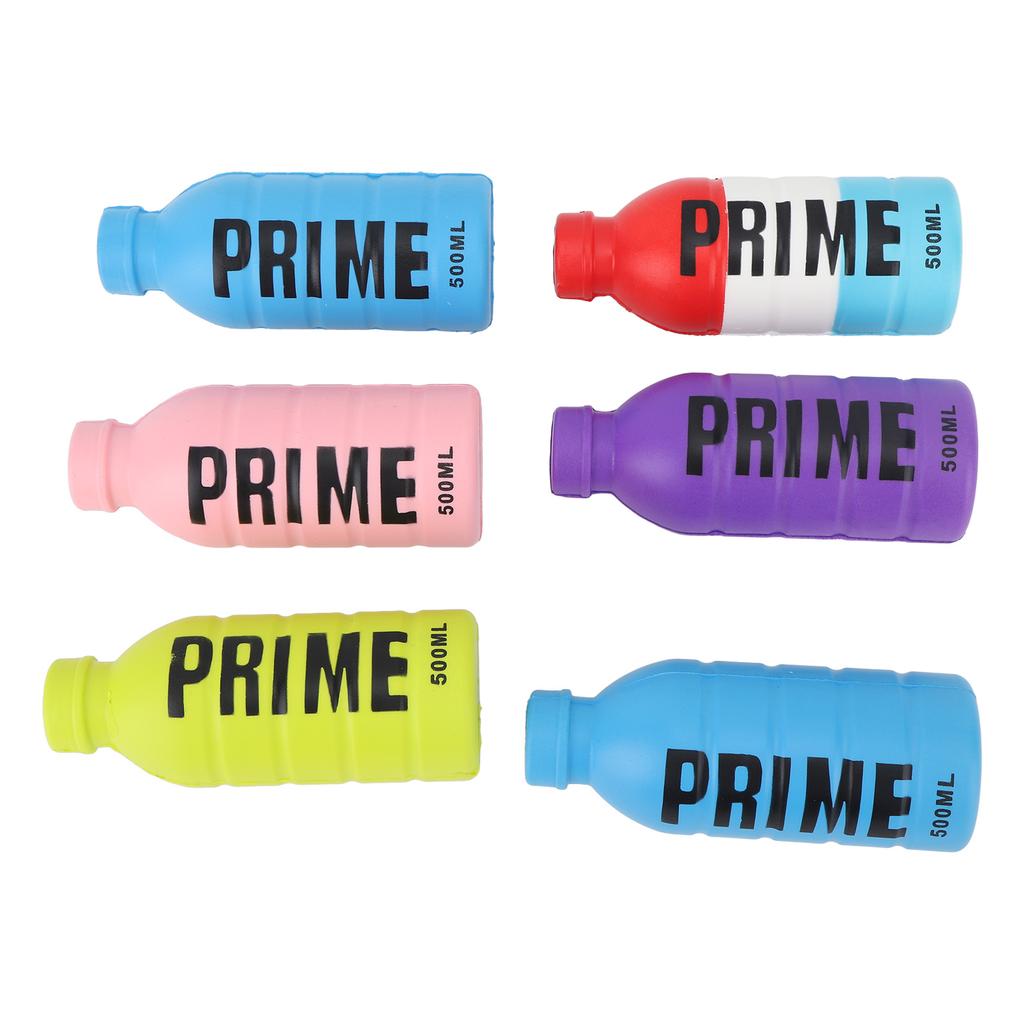 6pcs Water Bottle Squeezing Toy PU Foam Fidget Toy Colorful Squishy Stress Relief Beverage Bottle