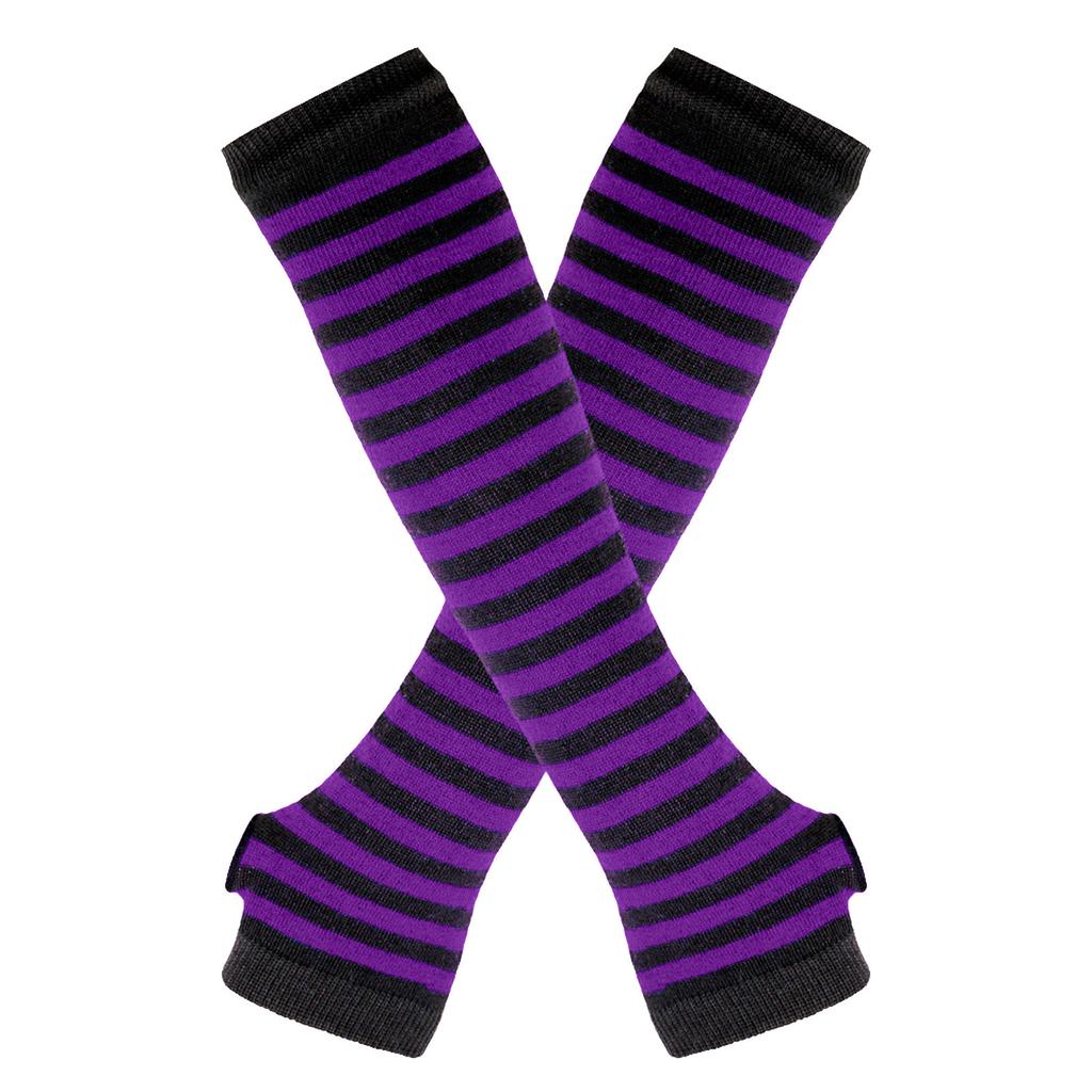 Lange Katoenen Vingerloze Armwarmers Gestreept Ontwerp Elastische Polswarmers voor Buitensporten en Dagelijks Gebruik
