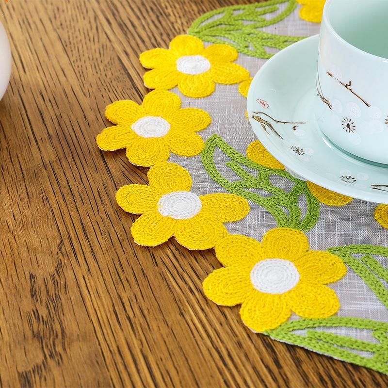 30cm*30cm Table Mat Placemats Ornament Insulation Pad Slip-resistant Meal Mat Rural Style Home Decorations
