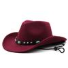 Cappelli da cowboy europei e americani delle regioni occidentali, cappelli a cilindro in lana alla moda maschile e femminile, cappelli da cowboy tibetani in stile etnico