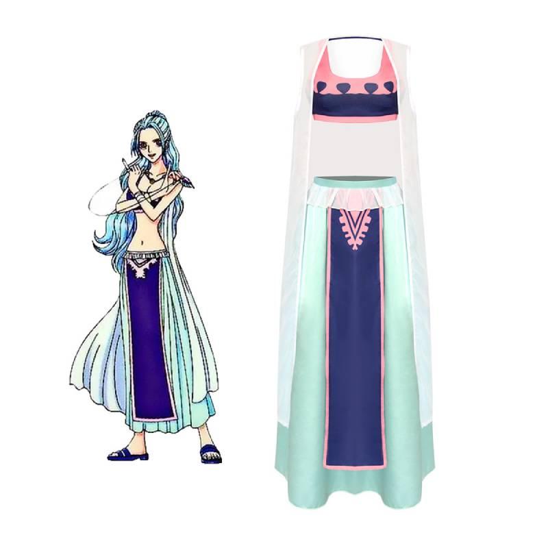 One Piece Vivi Cosplay Costume Full Set Street Style Anime Dress, Xs-xxxl