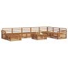 Outdoor Sofa Set 9 Pcs Natural Solid Acacia Wood