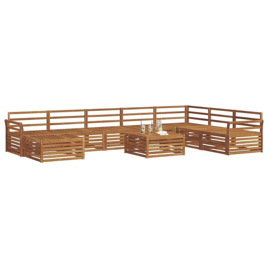 Outdoor Sofa Set 9 Pcs Natural Solid Acacia Wood