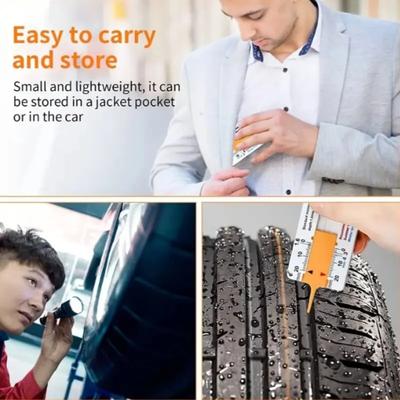 1PC Portable Tyre Tread Depth Gauge 0-20mm Tire Ruler Vernier Depth Caliper Tool for Car Motorcycle Truck