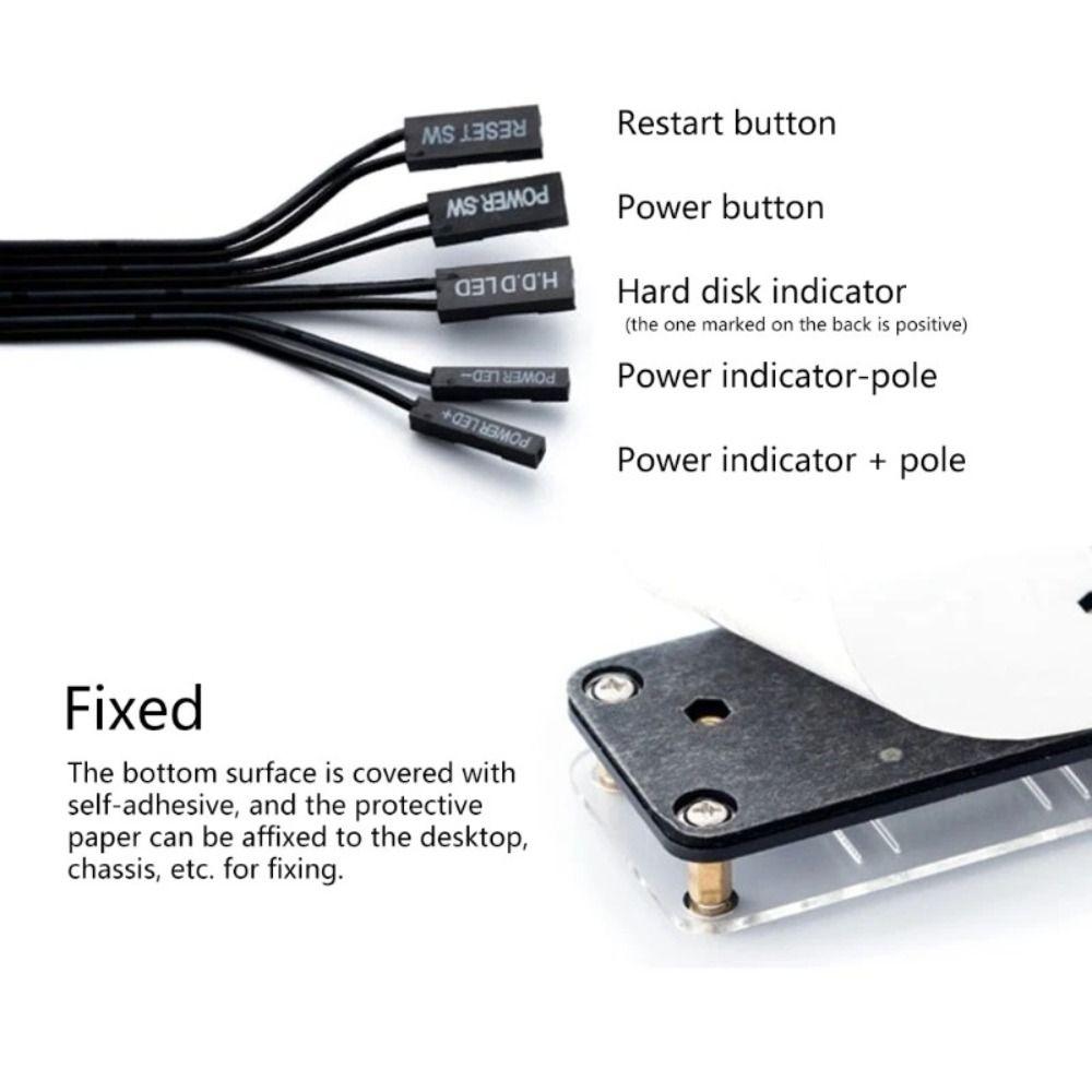Transparent PC Power Switch Acrylic Power Button External Power Supply  Desktop Computer