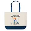 Tote Bag - PLANETEE - Blue Bottom Shopping Bag Biathlon Is Life - Cotton - 40x45 Cm - Without Closure
