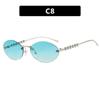 2025 Trendy Rimless Pearl Oval Sunglasses - European & American Style Fashion for Women