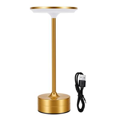 Moderní bezdrátová stolní lampa Kovová 3 barvy Plynule stmívatelná USB dobíjecí přenosná LED stolní lampa do ložnice jídelny