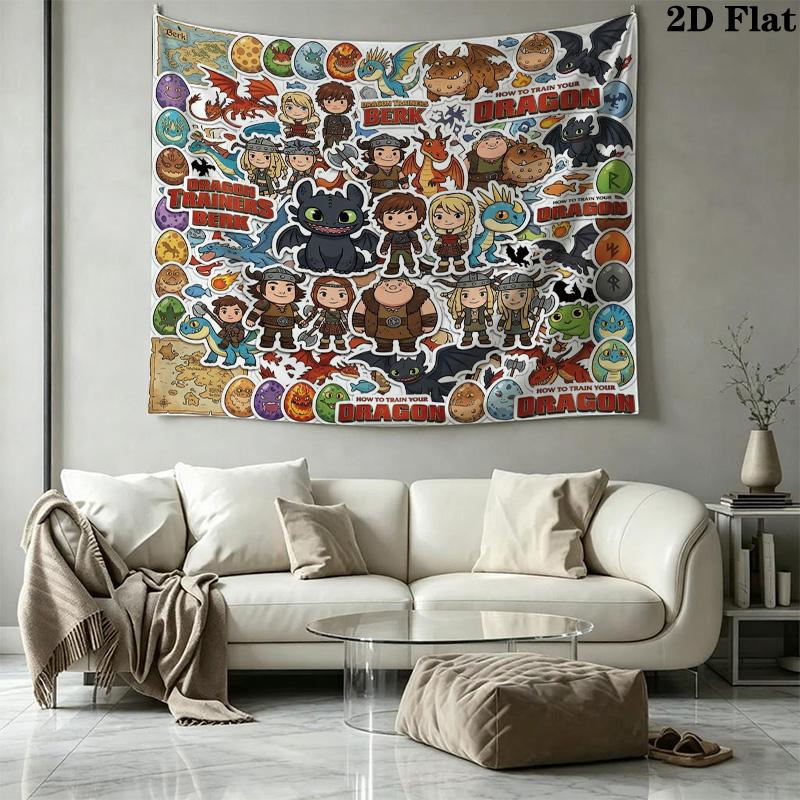 How Train Dragon Wall Tapestry Aesthetic Wall Hanging Printed Fabric Blanket Decorative Tapestries For Bedroom Living Room Home Decor