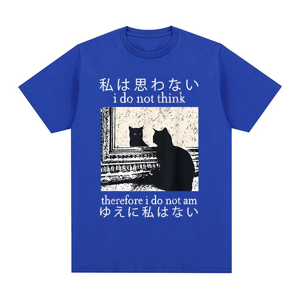 Funny Japanese Cat Meme 100cotton mens shirt hawaiian luxury Graphic summer Harajuku short sleeve oversized Women fashion Tee