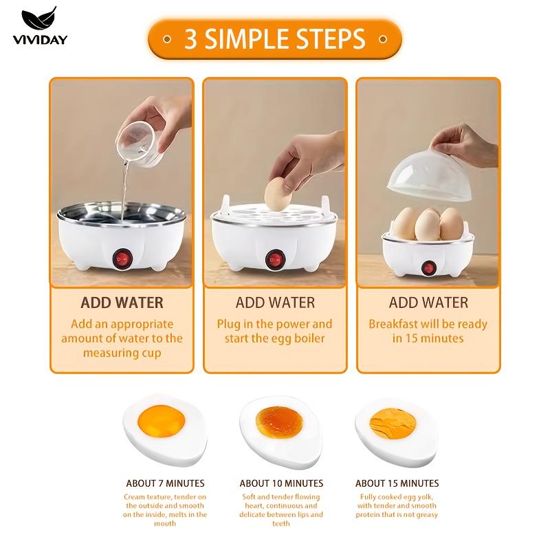 Frühstückskocher, Eierkocher, einlagig, transparent und sichtbar, bequeme Ein-Klick-Aktivierung, geeignet für gekochtes Ei, gedämpften Pudding