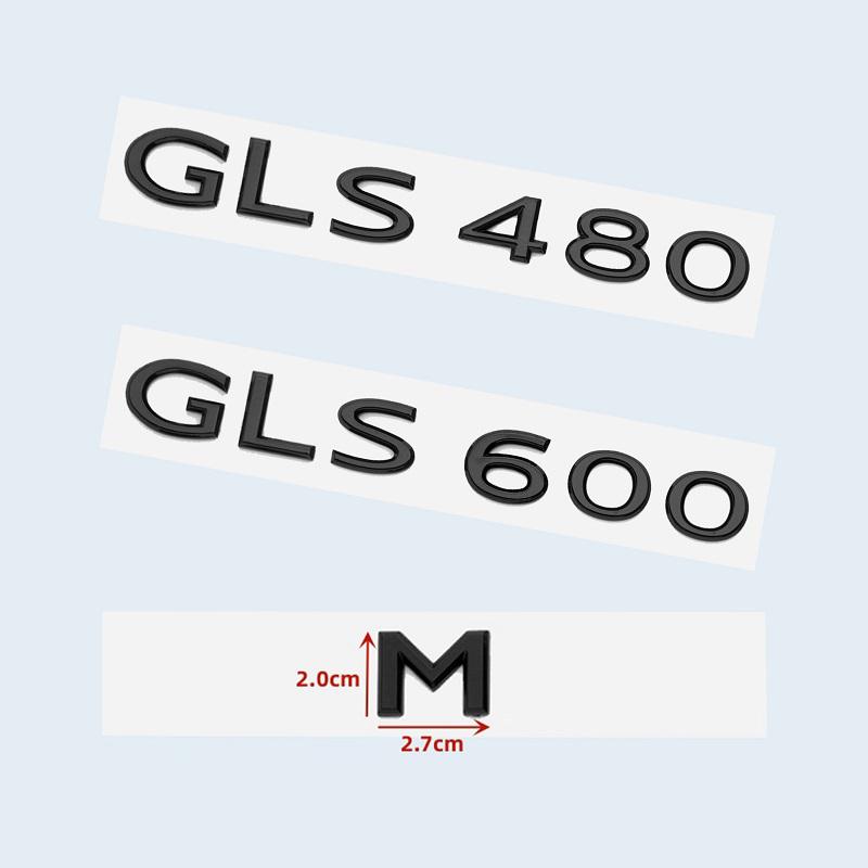 New Chrome Black Letters GLS480 GLS600 V12 Emblem for Benz Maybach GLS Class Car Fender Trunk Rear X167 Logo Sticker