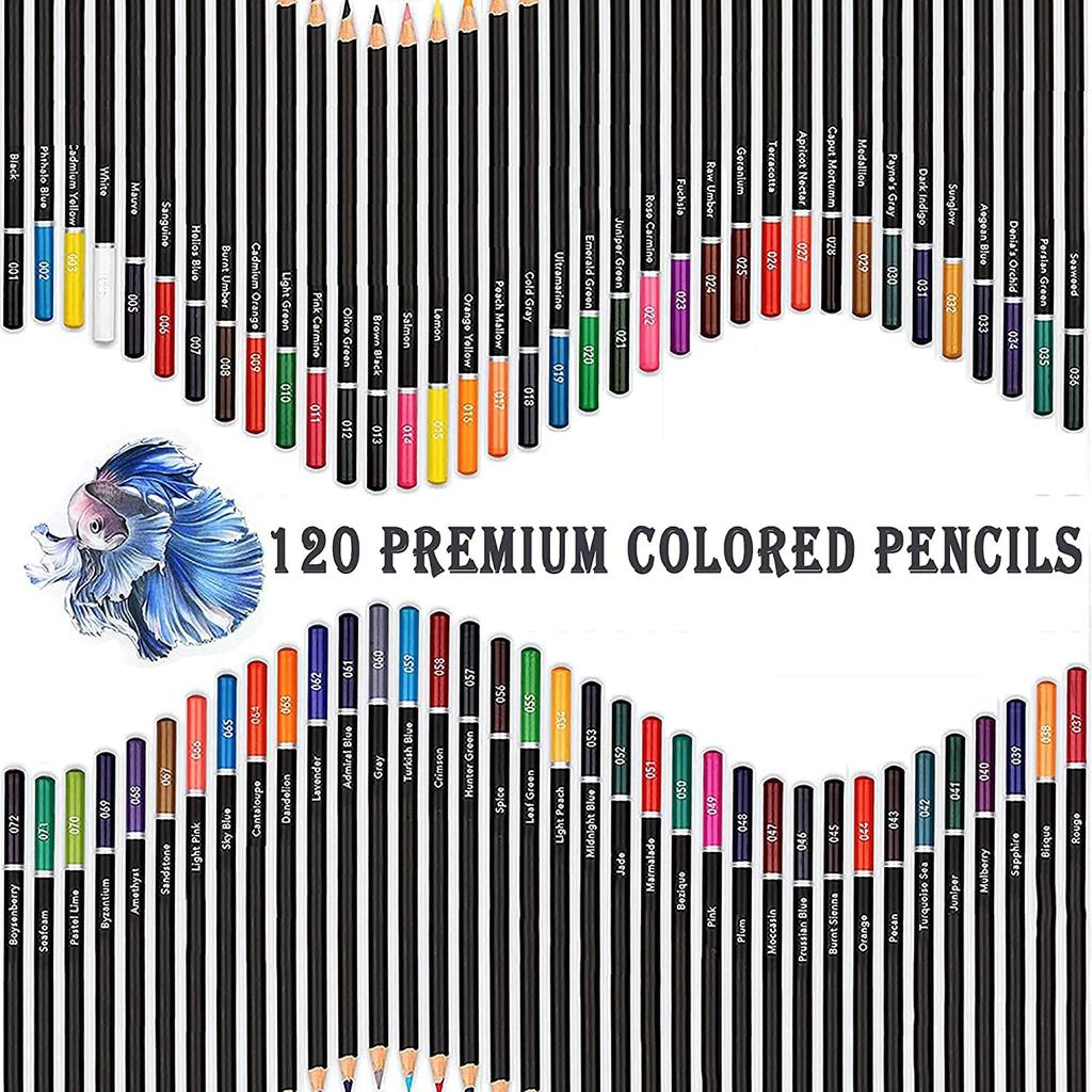 120-Color Colored Pencils Set for Adult Coloring Books, Artist Sketching & Drawing Pencils Art Kit (144PCS)