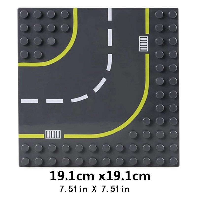 

Non-Toxic 7.51In * 7.51In Large Particles Dot City Road Street Baseplate Straight Curve Building Blocks Bricks Base Plate Children Toys