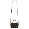 Coach Brown Signature Canvas Mini Rowan Duffle Bag with Leather Trim & Gold Hardware for Daily Use