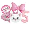 5pcs Marie Cat Bow Balloons Pink Girls Birthday Party Balloons Decoration Cartoon Marie Cat Animal Pet Balloon Baby Shower Decor