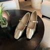 Studiolee temperament small square head folds word with shallow mouth Mary Jane bag head half slippers female summer