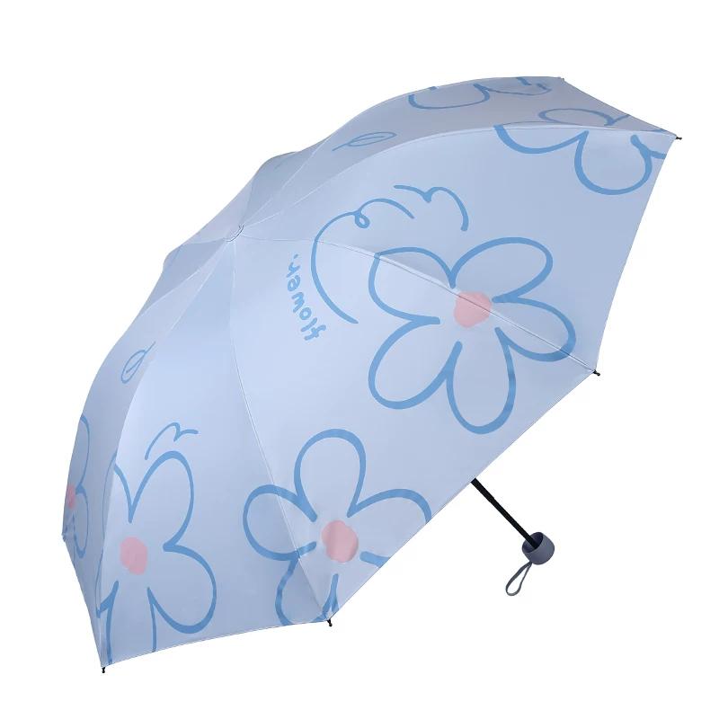 Paradise Umbrella Sun Umbrella UV Protection Female Vinyl Dual-Use Umbrella Sun Umbrella Sunny Umbrella Parasol Triple Folding Umbrella Portable