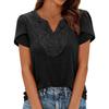 Women Loose Lace V Neck Dressy Business Casual Tops Blouses Elegant Petal Sleeve Shirts