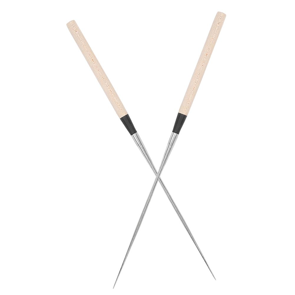 Nerezové hůlky Japonské hůlky na sushi s dřevěnou rukojetí Kuchyňský doplněk Velikost L