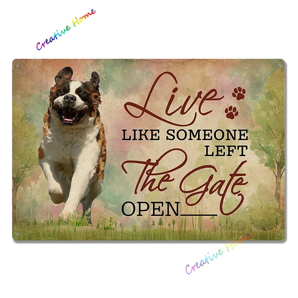 Metal Tin Sign Wall Decor St. Bernard Dog Bubble Bath Record Coffee Hanging Plaque Aluminum Signage Posters 8x12 Inch