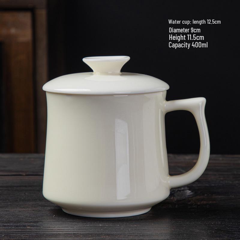 

Yellow Ceramic Crescent Mug with Lid - Gift Boxed for Personal Use