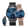 Pair Watch - Couple Watch Cool - Easy To Read Dial Stylish Popular Gift Ultra Thin Japanese Quartz Ladies Mesh Girlfriend Present Set OLEVS (Gold &