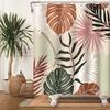 Bohemian Shower Curtain Abstract Art Medieval Tropical Plants Washable Bathtub Shower Curtain with Hook 180x180cm
