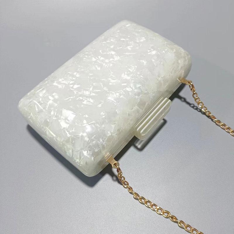 Women's Handbag Luxury Acrylic Evening Bags Navy Blue Vintage Colorful Sequins Clutch Purse Party Prom Casual Shoulder Crossbody