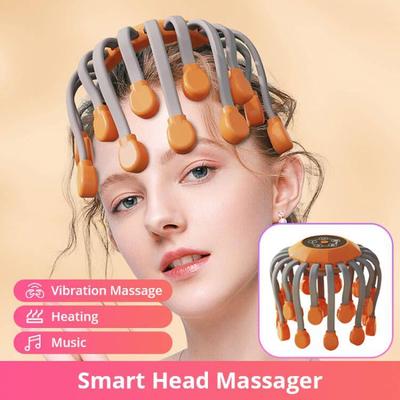 Elektrisches Kopfmassagegerät, Oktopus-Massagegerät, 20 Kontrakte, 5 Modi, Kopfhautmassagegerät, 2 extra lange Kontrakte, Gerät zur Rotlichttherapie
