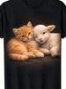 Men's Clearance Men's T-shirt Humor Fun Graphic Design Cute Cat Print Short Sleeve Cute Pet Round Collar Men's T-shirt C