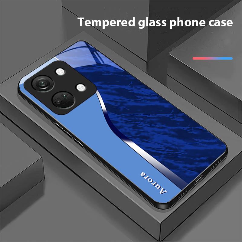 Water Pattern For OnePlus Nord 3 5 6T 7 Pro 8 12 10T Reno8 Lite 5G 10R Nord N30 Hard Shell Tempered Glass Phone Case Black