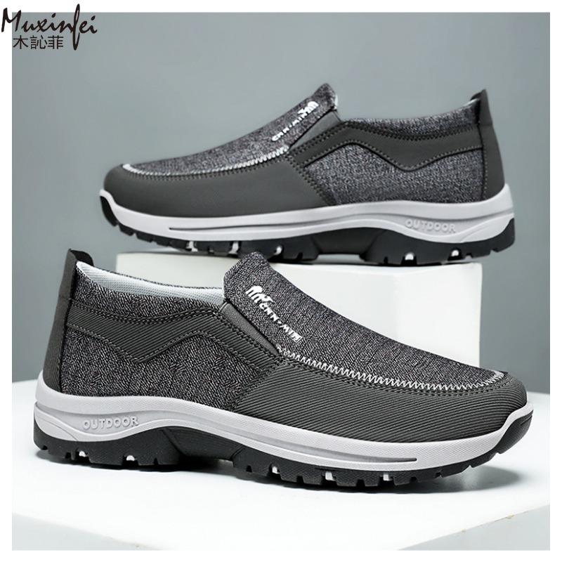 Fashion Men's Autumn and Winter Anti Slip Casual Outdoor Hiking Shoes Cloth Walking Shoes Breathable Versatile Work Shoes