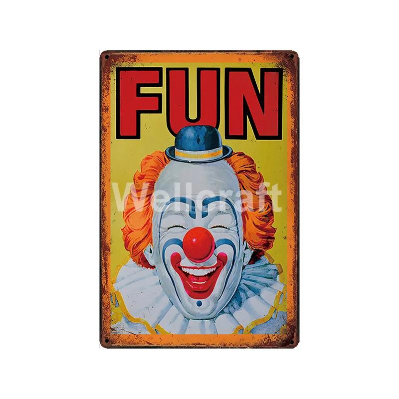 [ WellCraft ] Circus Lion Elephant Tiger Clown Horse Metal Sign Vintage Painting Decor  LT-1899 Room Decoration