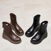 Anti-slip Shoes, Versatile and Fashionable Boots, Round-toed Height-increasing Thick-soled Ankle Boots