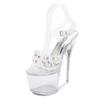 Women's Summer Rhinestone Crystal Stiletto Sexy Flower High Heel Sandals 10368 Series 18cm Heel 8cm Platform LFD