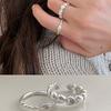 Stackable Design Heart Ring Silver Color Adjustable Ring Open Finger Ring  Valentines Gift