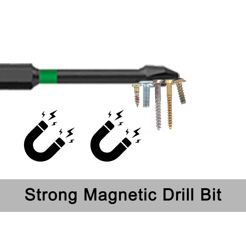 6pc/12pc magnetic anti slip cross screwdriver head S2 alloy steel Hex Shank impact drill bit wind batch electric tool accessory