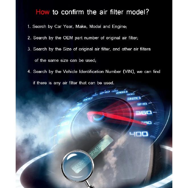 R-EP High Flow Air Filter Fits for Honda Civic Crossroad FR-V Stream 1.8L Cold Air Intake Filters Washable Reusable