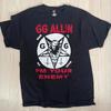 Вінтажна Чорна футболка з коротким рукавом для унісекс Rock Band GG Allin Репринт WA4040