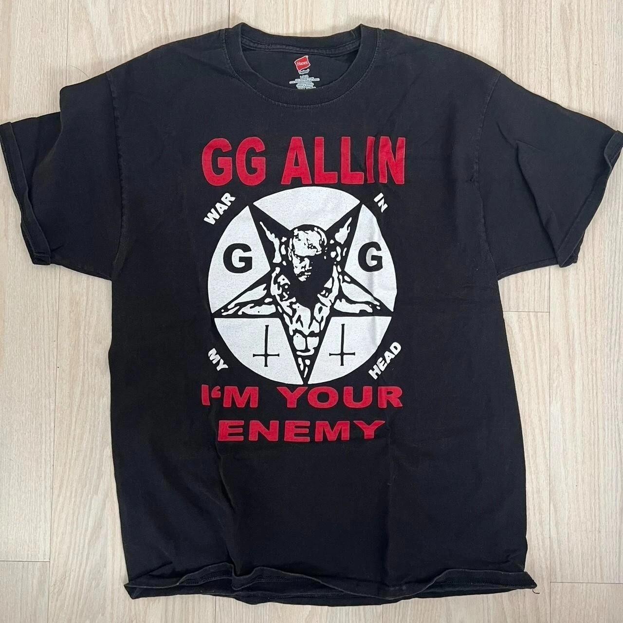 Винтажная черная футболка с коротким рукавом унисекс рок-группы GG Allin Репринт WA4040 M