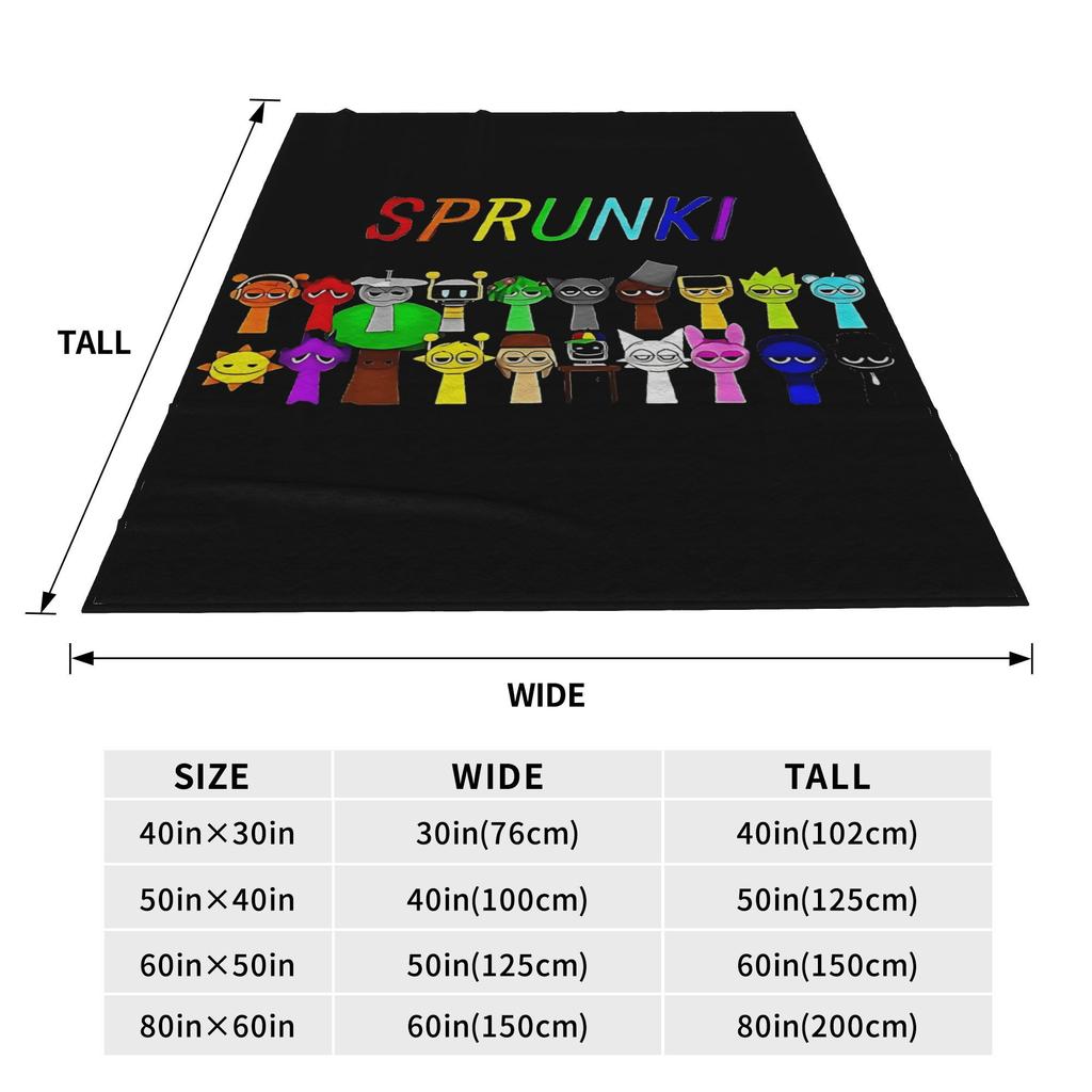 Sprunki All My Toys Super Soft Blankets Travel Plush Throw Blanket Novelty Couch Chair Flannel Bedspread Sofa Bed Cover