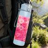 1PC Pink Chrysanthemum Full Bloom Print 750ml Color Plastic Sports Water Bottle Leakproof Flip Straw Lid Suitable for Sports Office Home Use
