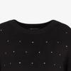 Armani Exchange FW23 Studded Round Neck Loose Long Sleeve Dress Women Dresses Black 6RYA5B-YM1LZ-1200