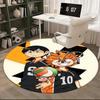 1pc Haikyuu! Volleyball Anime Round Carpet  Office Chair Mat, NonSlip Rug for Home Decor, Seasonal Gift, Suitable for Office