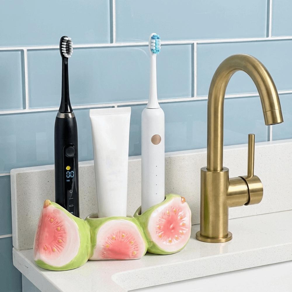 Ceramic Toothpaste Toothbrush Rack Waterproof Toothbrush Storage Rack Washstand